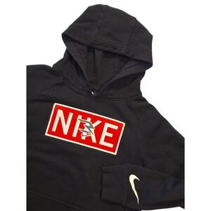3BRAND x Nike Youth Medium Black Hoodie Red Box Logo Pullover Sweatshirt